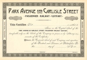 Park Avenue and Carlisle Street Passenger Railway Co.